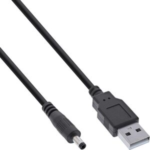 InLine InLine® USB DC power adapter cable, USB A male plug to DC plug 4.0x1.70mm, black, 1m