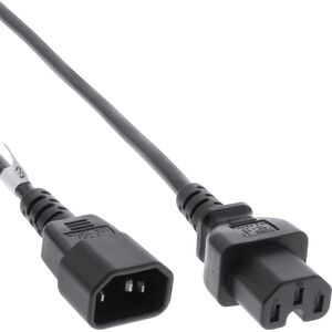 Kabel zasilający InLine 35pcs. pack Bulk-Pack InLine® Power Cable extension C15 straight to C14 socket straight black 2m