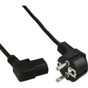 Kabel zasilający InLine 60pcs. Bulk-Pack InLine® Power cable, CEE7/7 angled to IEC-C13 left angled, black, H05VV-F, 3x0.75mm², 0.5m