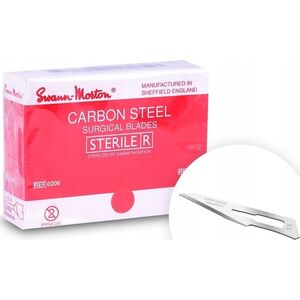 Swann-Morton CARBON STEEL Chirurginiai peiliai (Skalpeliai) No.11 - 100vnt/1dėžutė