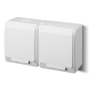 Elektro-Plast Gniazdo natynkowe GNT Hermes 2x2P + Z z klapką białe (0322-02)