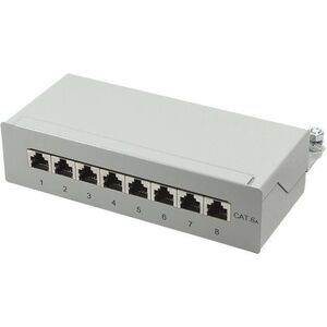 LogiLink Patchpanel kat. 6A, 8-portowy, ekranowany STP, Szary (NP0018)