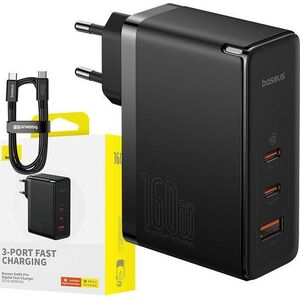 Ładowarka Baseus Ładowarka sieciowa Baseus GaN5 Pro 2xUSB-C + USB, 160W (czarna)