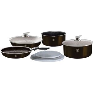 Berlinger Haus KOMPLET GARNKÓW 9-ele CLICK & COOK BERLINGER HAUS SHINY BLACK BH-7041