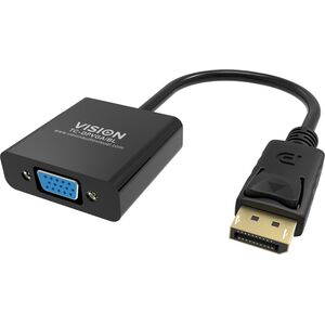 Adapter AV Vision VISION Professional installationstauglicher Adapter DisplayPort zu VGA - 30 JAHRE GARANTIE - Maximale Auflosung 1920 x 1080 - Keine Konvertierung von VGA zu DP - Hotplug - DP (M) zu VGA (F) - Gesamtlange 150 mm - Aussendurchmesser 5,5 mm