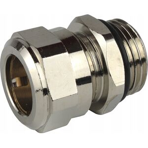 Tece Tece niklowany śrubunek zaciskowy nyplowy typu Quetsch, 15 mm Cu x R 1/2" 740134