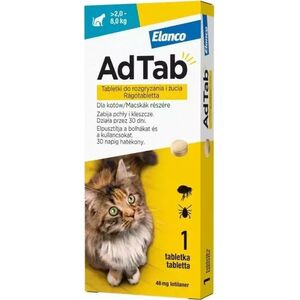 Elanco AdTab Tabletka na Kleszcze i Pchły dla Kota 2-8kg 1szt