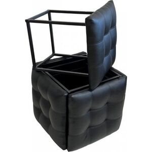 Triton Puf-transformator 5w1 - 5 taboretów w 1 pufie czarna eco skóra