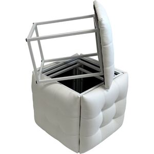 Triton Puf-transformator 5w1 - 5 taboretów w 1 pufie biała eco skóra