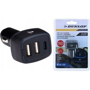 Ładowarka Dunlop ŁADOWARKA SMOCHODOWA MULTI 2x USB A + USB C DUNLOP