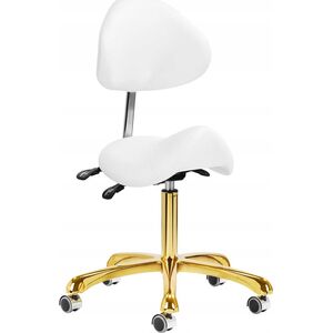 Activeshop Taboret kosmetyczny 1004 Giovanni złoto biały