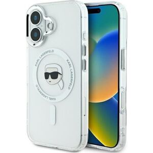 Karl Lagerfeld Karl Lagerfeld KLHMP16SHLSKIH iPhone 16 6.1" biały/white hardcase IML Metal Karl Head MagSafe