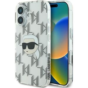 Karl Lagerfeld Karl Lagerfeld KLHCP16SHKLPKHT iPhone 16 6.1" przezroczysty/transparent hardcase IML Karl Head Electroplated