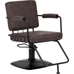 Activeshop Gabbiano fotel fryzjerski Katania Loft Old Leather ciemny brąz