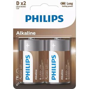Philips PHILIPS batteri tech alkaline D 2-pak - 2110058