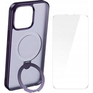 Baseus Etui z stojakiem Baseus SkyRing 360° dla iP 14 Pro +szkło hartowane i zestaw do czyszczenia (fioletowy)