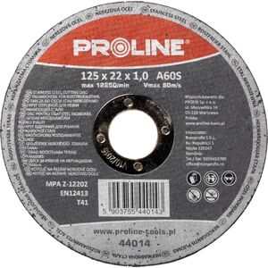 Pro-Line TARCZE DO CIĘCIA STALI KWAS.T41,125X1.2X22A60S PROLINE 10SZT