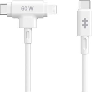 Kabel USB Targus HyperJuice Silicone USB-C to USB-C Lightning Hybrid 60W White