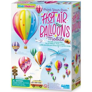 4M 4M KidzMaker DIY set Paint Your Own Hot Air Balloons Mobile