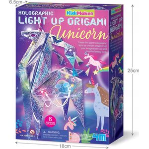 4M 4M KidzMaker DIY set Holographic Light Up Origami Unicorn