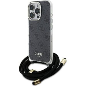 Guess Guess GUHCP16LHC4SEK iPhone 16 Pro 6.3"   czarny/black hardcase Crossbody Cord 4G Print