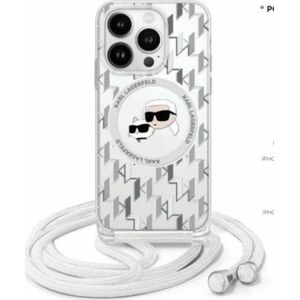 Karl Lagerfeld Karl Lagerfeld KLHMP16LHCKCKLCT iPhone    16 Pro 6.3" transparent hardcase IML Crossbody Monogram Karl & Choupette Head MagSafe
