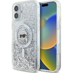 Karl Lagerfeld Karl Lagerfeld KLHMP16MLGKISGH iPhone 16  Plus 6.7" hardcase transparent Liquid Glitter Karl Head Magsafe