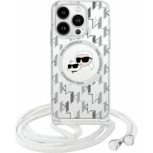 Karl Lagerfeld Karl Lagerfeld KLHMP16SHCKCKLCT iPhone    16 6.1" transparent hardcase IML Crossbody Monogram Karl & Choupette Head MagSafe