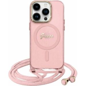 Guess Guess GUHMP16SHCTSGNSP iPhone 16 6.1"     różowy/pink hardcase Crossbody Cord Script MagSafe