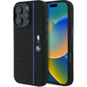 BMW BMW BMHMP16X23SHEB iPhone 16 Pro Max      6.9" czarny/black hardcase Silicone Hexagon Blue Line MagSafe