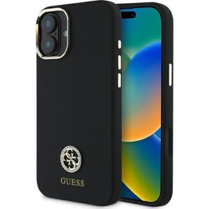 Guess Guess GUHCP16SM4DGPK iPhone 16 6.1"       czarny/black hardcase Silicone Logo Strass 4G