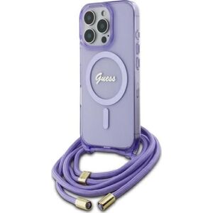Guess Guess GUHMP16LHCTSGNSU iPhone 16 Pro      6.3" fioletowy/purple hardcase Crossbody Cord Script MagSafe