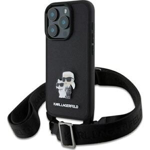 Karl Lagerfeld Karl Lagerfeld KLHCP16LSAKCPBK iPhone 16  Pro 6.3" czarny/black hardcase Saffiano Karl&Choupette Metal Pin CBDY Strap