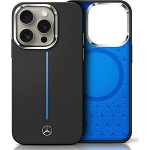 Mercedes Mercedes MEHMP16S23SUMBK iPhone 16 6.1"   czarny/black hardcase Silicone Blue Stripe MagSafe