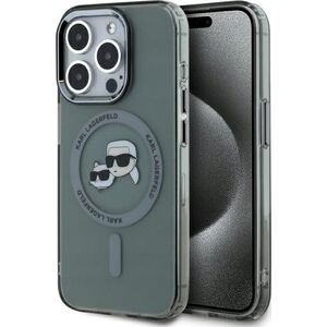 Karl Lagerfeld Karl Lagerfeld KLHMP15LHLSKCK iPhone 15 Pro 6.1" black/black hardcase IML Metal Karl&Choupette Head MagSafe