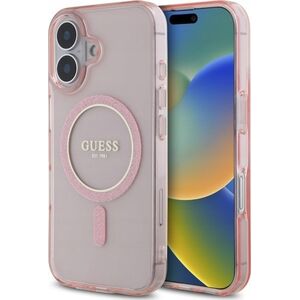 Guess Guess GUHMP16SHFGEREP iPhone 16 6.1" pink/pink hardcase IML Glitter Circle MagSafe