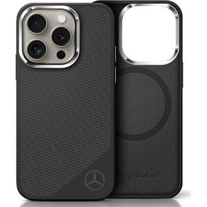 Mercedes Mercedes MEHMP16L23SUGDK iPhone 16 Pro 6.3" black/black hardcase Silicone Tonal Logo Wood Pattern MagSafe