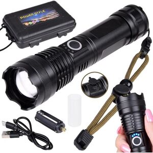 Latarka Jokomisiada Mocna Latarka LED akumulatorowa USB wodoodporna SP0799