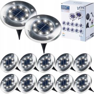 Vilde Lampki Ogrodowe Solarne LED Stalowe Wbijane VILDE 11,5 cm 12 szt.