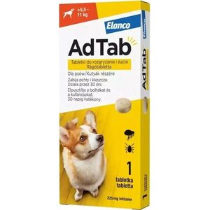 Elanco AdTab Tabletka na Kleszcze i Pchły dla Psa 5,5-11kg 1szt