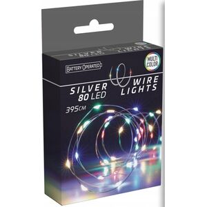 Lampki choinkowe Christmas decoration LAMPKI DRUCIKI NA BATERIE GIRLANDA 80 LED MULTIKOLOR