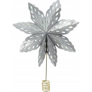 Dekoracja świąteczna Christmas decoration CZUBEK CHOINKOWY GWIAZDA 30CM PAPIEROWA SREBRNY