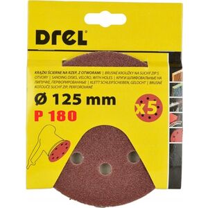 Drel Perforated adhesive sandpaper. Nov. P180, 5 pcs.