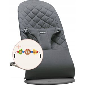 BabyBjorn BABYBJORN bouncer BLISS, woven, Antracite + woden toy, 606121