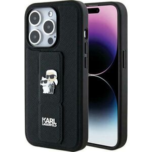 Karl Lagerfeld Karl Lagerfeld KLHCP14LGSAKCPK iPhone 14 Pro 6.1" czarny/black hardcase Gripstand Saffiano Karl&Choupette Pins