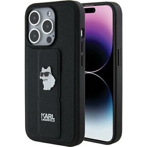 Karl Lagerfeld Karl Lagerfeld KLHCP14LGSACHPK iPhone 14 Pro 6.1" czarny/black hardcase Gripstand Saffiano Choupette Pins