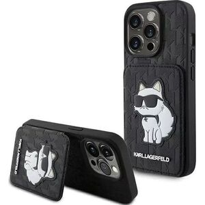 Karl Lagerfeld Karl Lagerfeld KLHCP15XSAKCNSCK iPhone 15 Pro Max 6.7" czarny/black hardcase Saffiano Cardslots and Stand Monogram Choupette