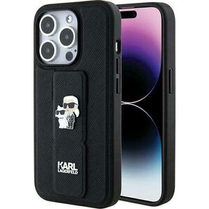 Karl Lagerfeld Karl Lagerfeld KLHCP13LGSAKCPK iPhone 13 Pro / 13 6.1" czarny/black hardcase Gripstand Saffiano Karl&Choupette Pins
