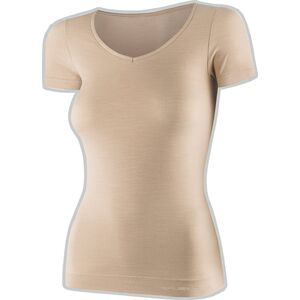 Brubeck SS1398W Koszulka damska z krótkim rękawem COMFORT MERINO beżowy L