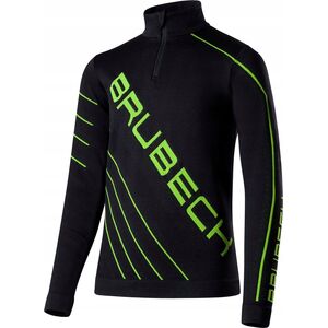 Brubeck LS1636J Bluza piłkarska z krótkim ekspresem DRY JUNIOR czarny/neonowy 152/158